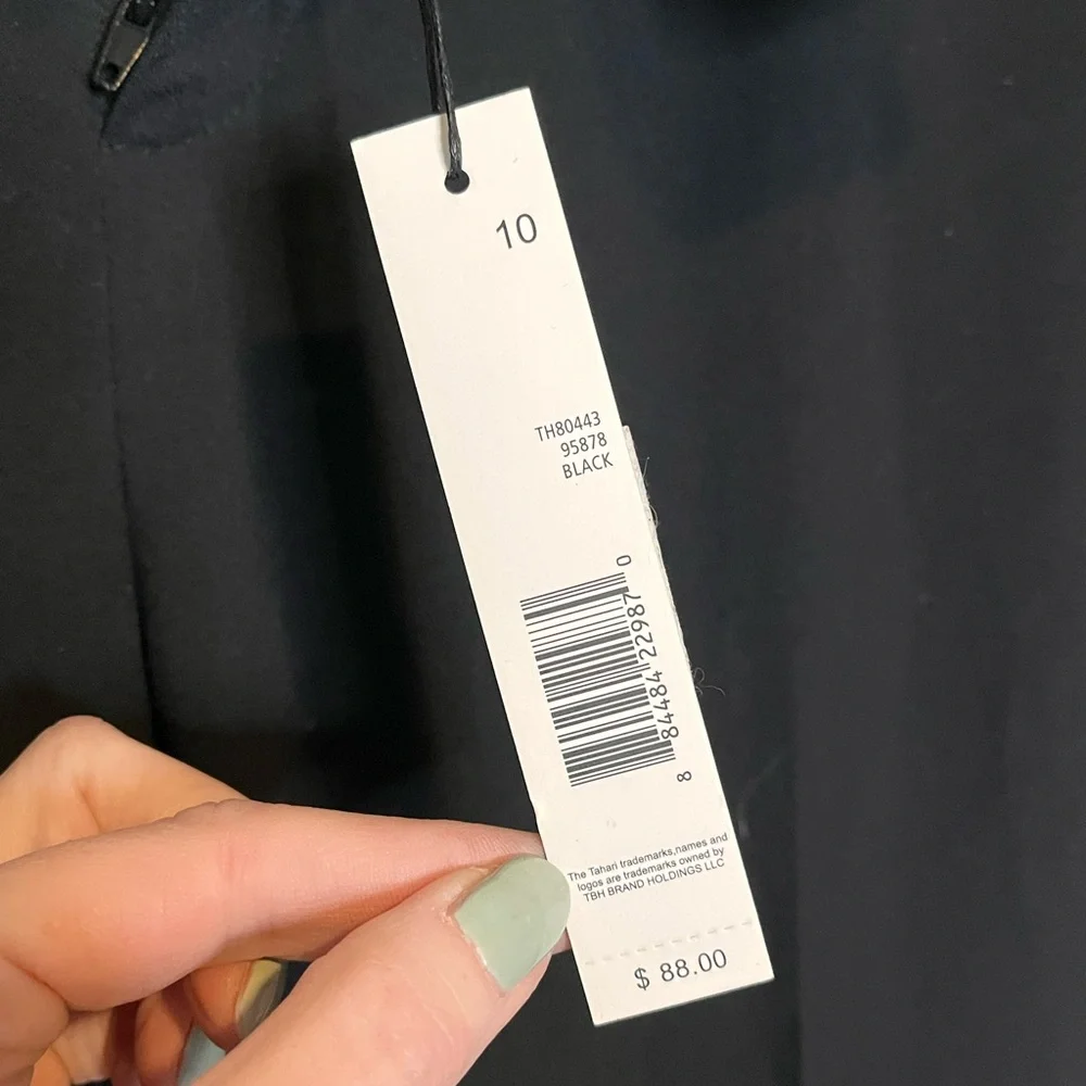 NWT T TAHARI Black Flare Dress Pants Trousers Size 10 minimalist office - Picture 5 of 7